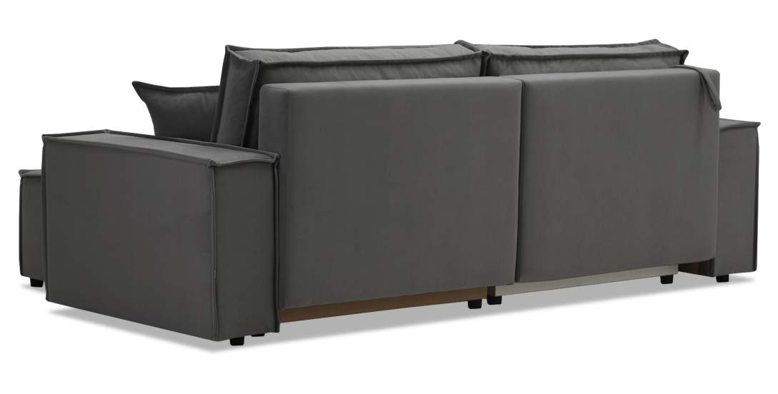 Угловой диван Фабио Cерый велюр