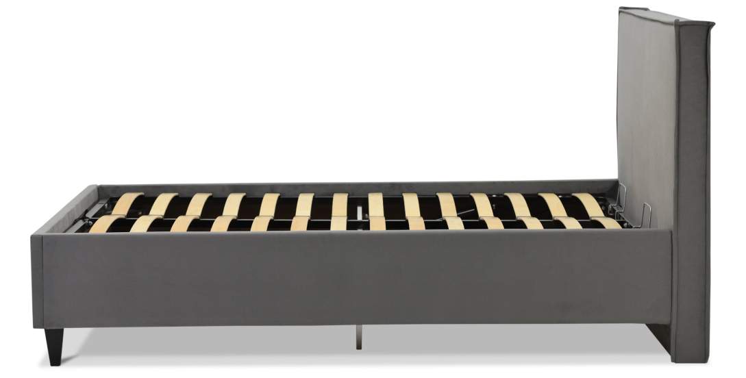 Двуспальная кровать Блэр 180 серый велюр