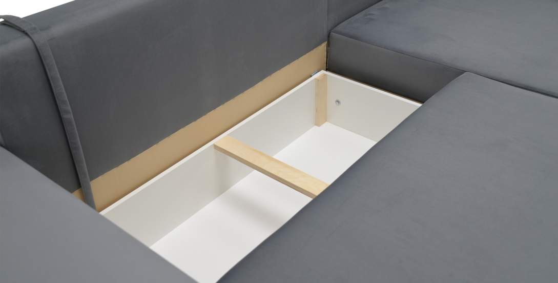 Угловой диван правый Майами светло-серый велюр 