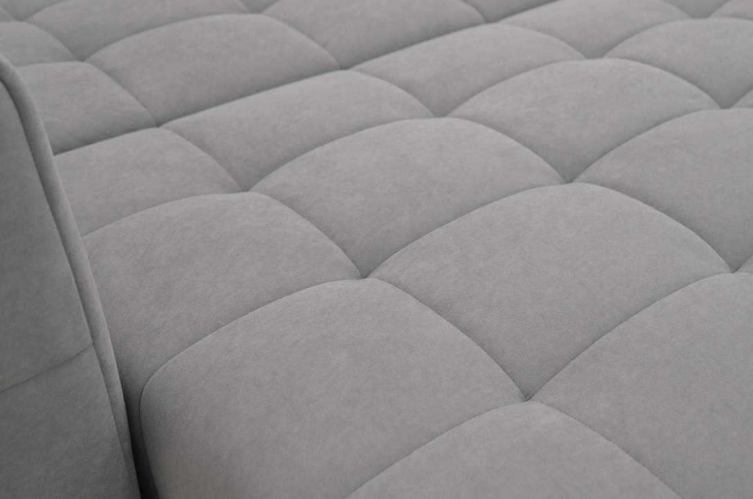 Прямой диван Энзо серый велюр