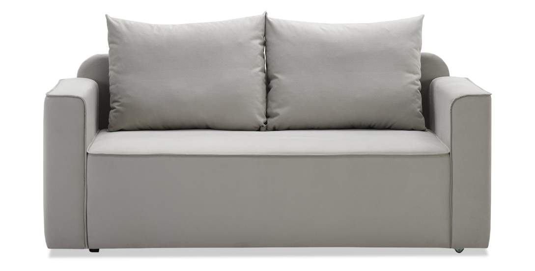 Прямой мини диван-кушетка Мокка Дымчатый серый велюр 