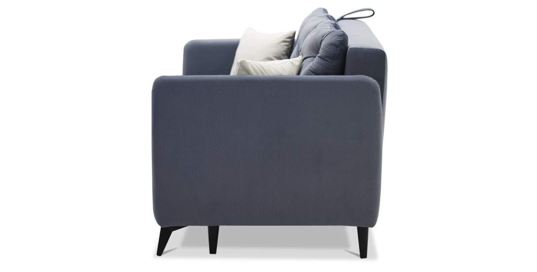 Прямой диван Тиволи Серо-синий велюр