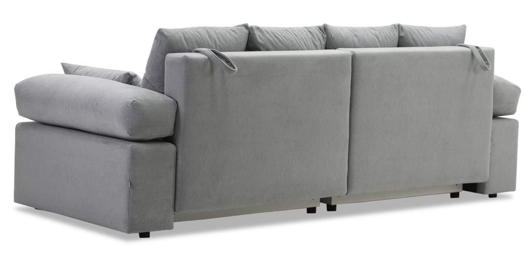 Прямой диван Тайлин Дымчатый серый велюр