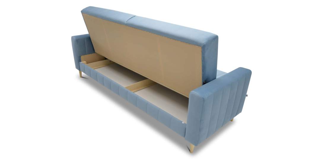 Прямой диван Эмма Голубой велюр