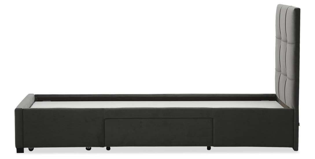 Односпальная кровать Борба 90 серый велюр