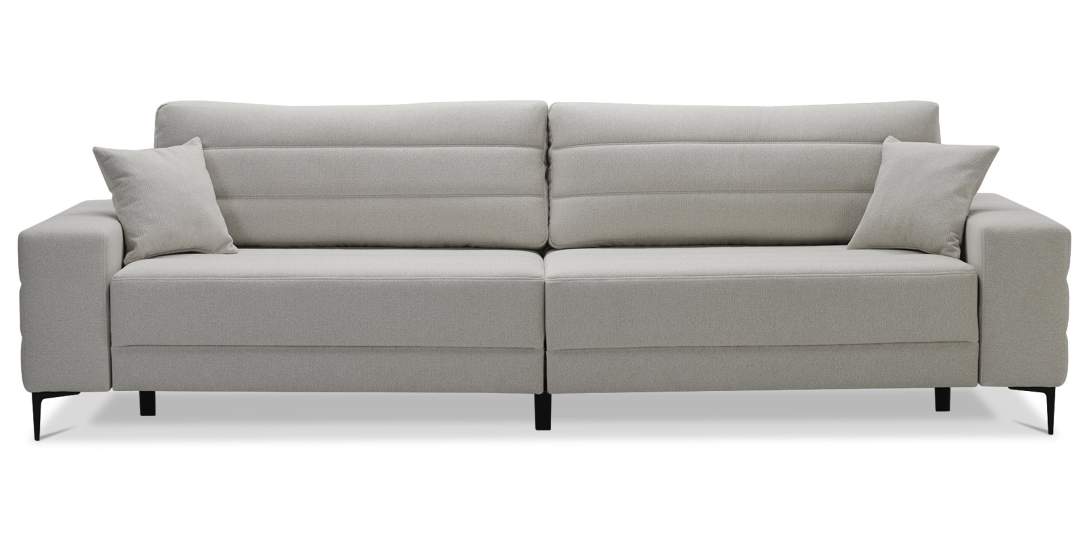 Прямой диван Белес Молочный велюр