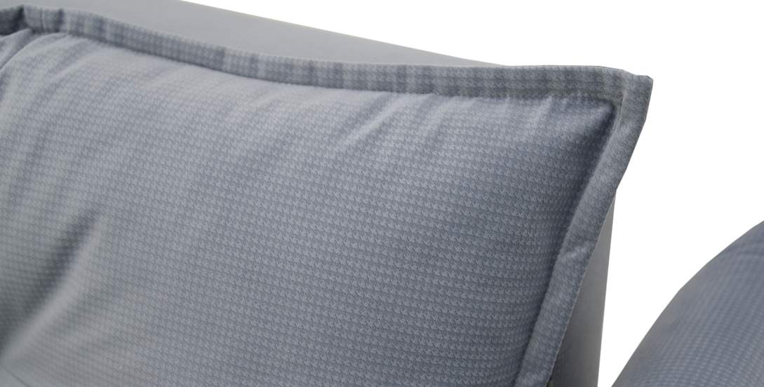 Прямой мини диван Лома 140 серо-синий велюр 