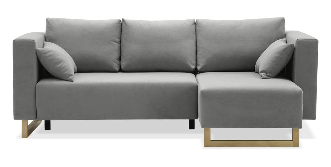 Угловой диван Каперс Дымчатый серый велюр