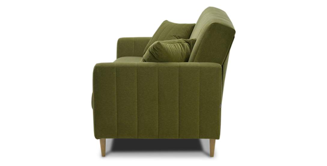 Прямой диван Эмма Травяной зеленый велюр