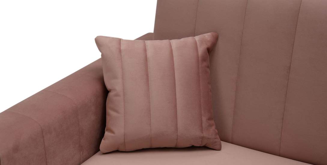 Прямой мини диван Эмма 140 Пудрово-розовый велюр