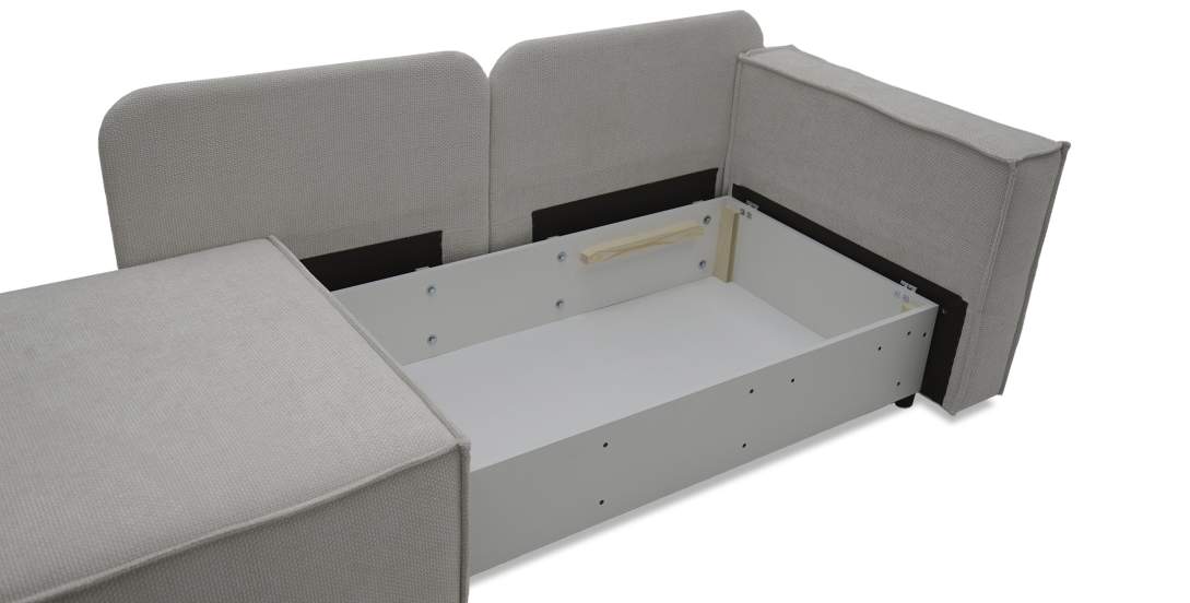 Прямой мини диван Бохо Жемчужный шенилл