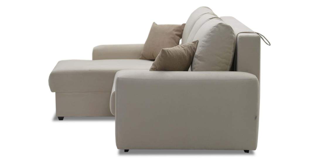 Угловой диван левый Коста Айвори велюр