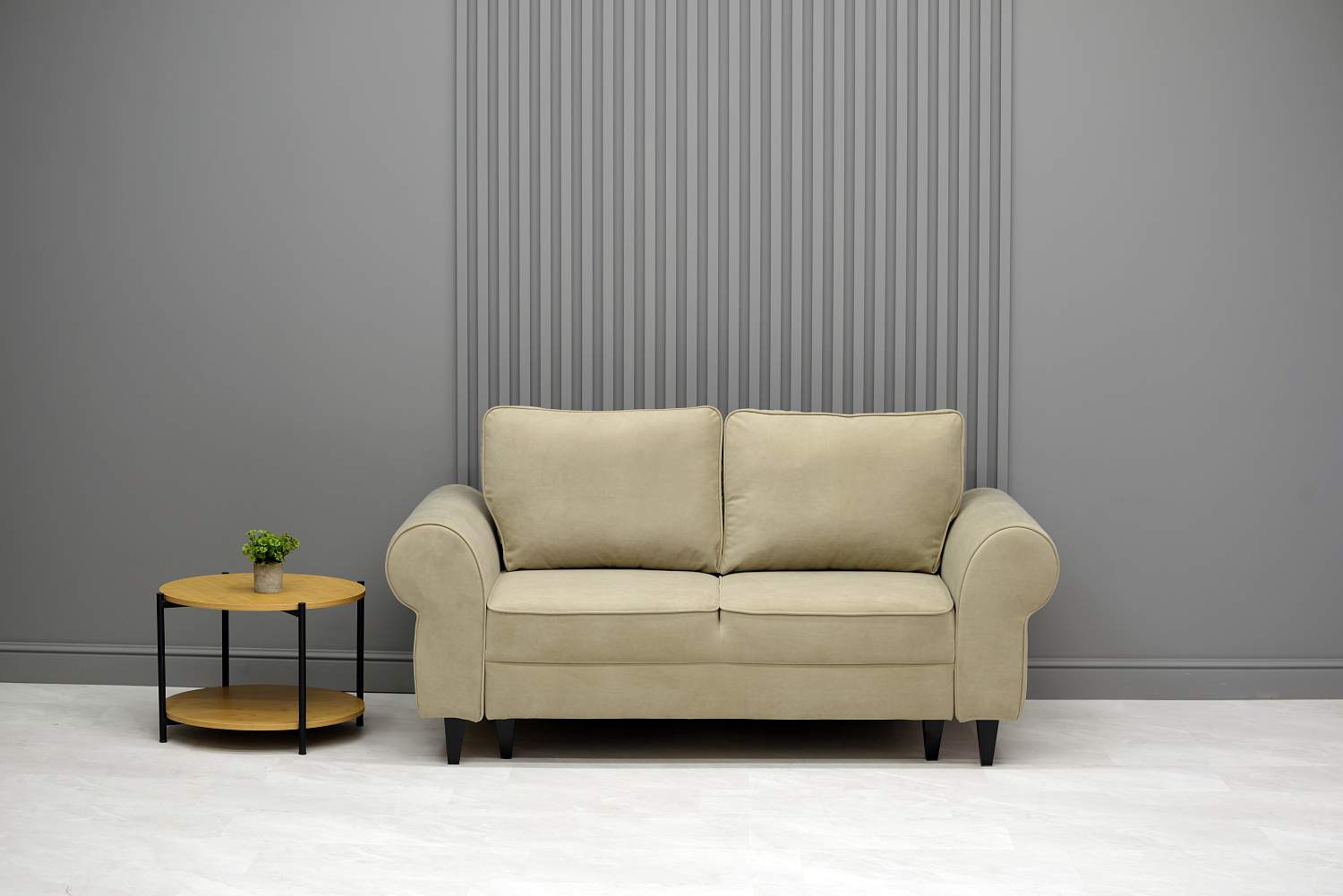 Прямой мини диван Гизела 120 песочный велюр