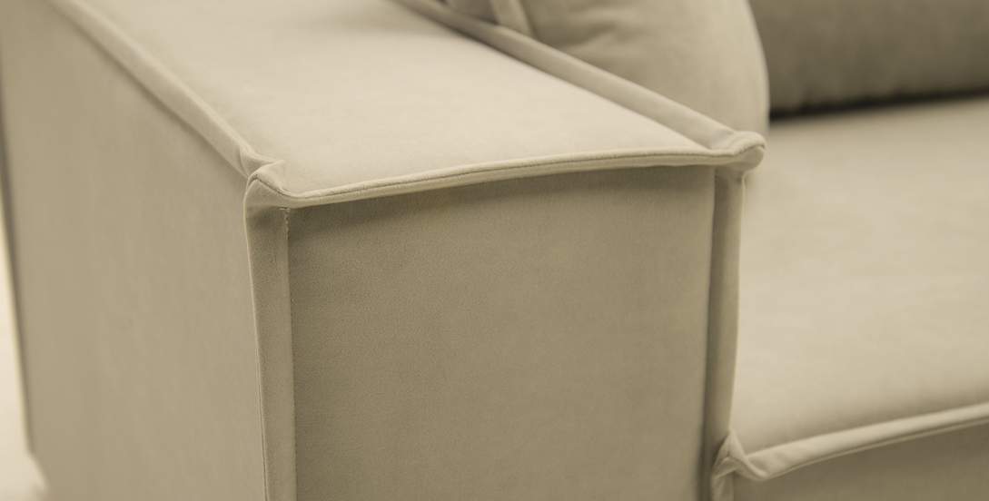 Угловой диван Фабио Бежевый велюр