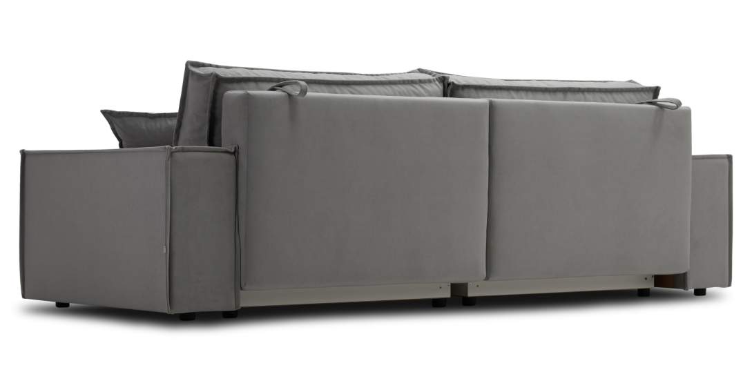 Прямой диван Фабио Дымчатый серый велюр