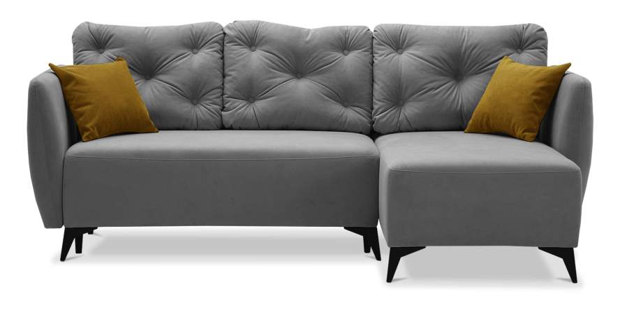 Угловой диван Тиволи Серый велюр Уцененный