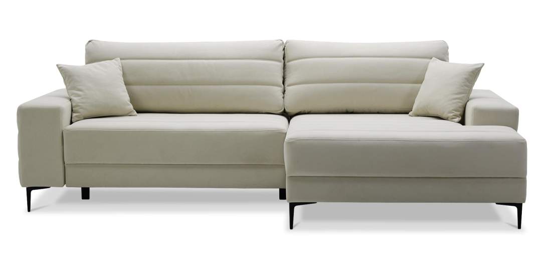 Угловой диван правый Белес Айвори велюр 