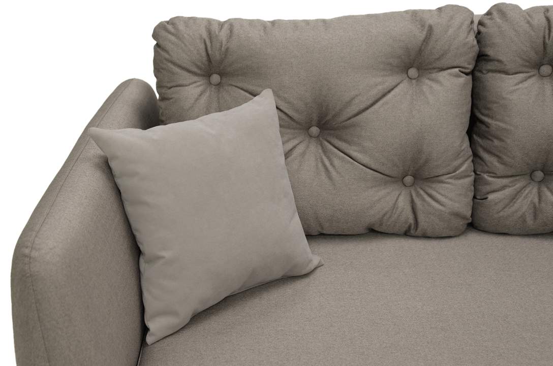 Прямой диван Тиволи коричневая рогожка