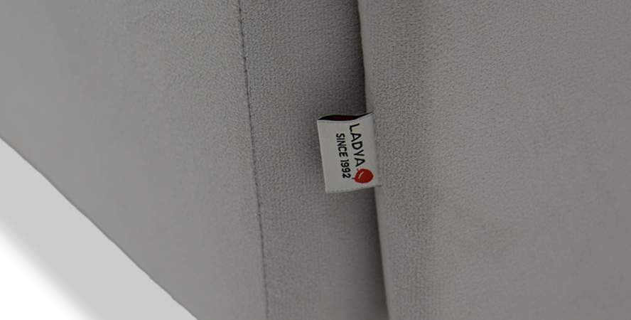 Угловая кушетка правая Иби светло-серый велюр