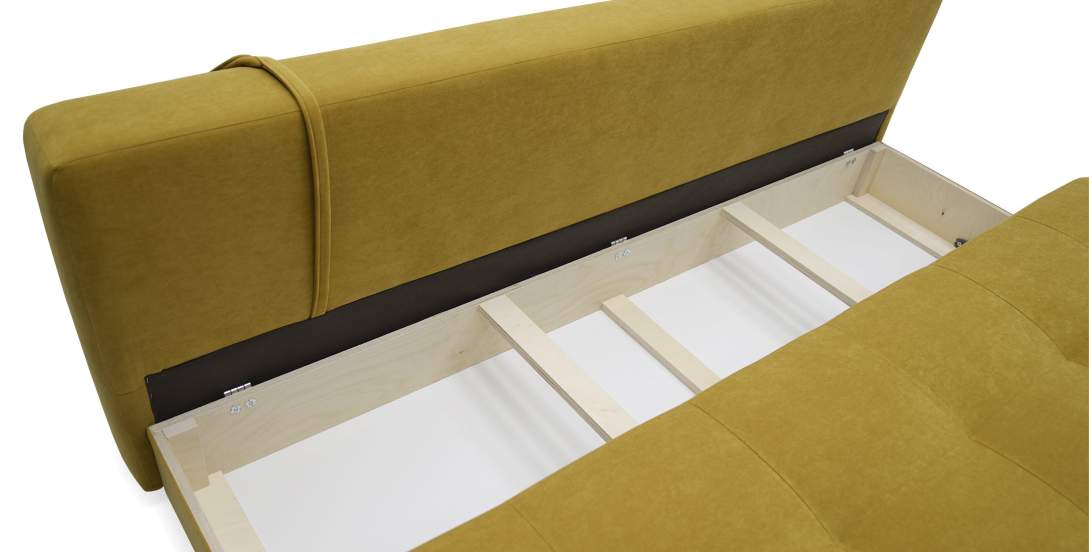 Прямой диван Морма Горчичный велюр