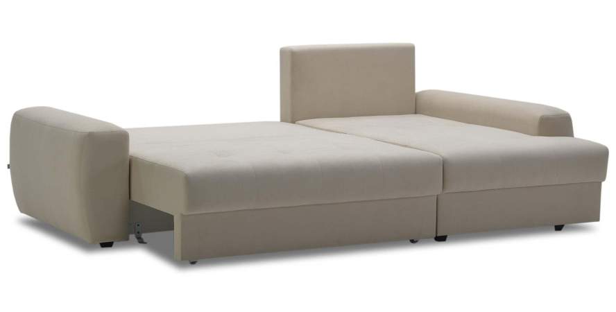 Угловой диван правый Коста Айвори велюр Уцененный