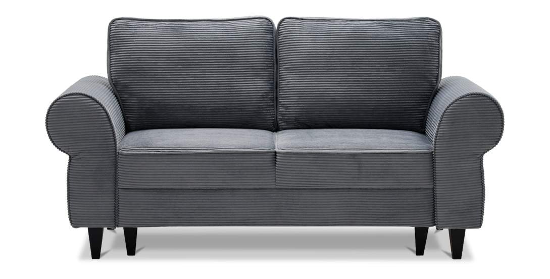 Прямой мини диван Гизела 140 серый велюр