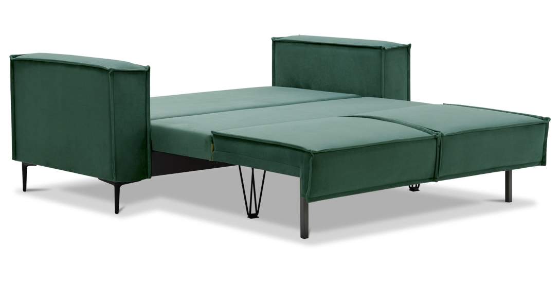 Прямой мини диван Авиньон изумрудный велюр