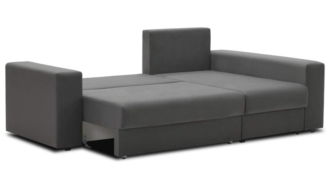 Угловой диван правый Майами антрацитовый велюр Уцененный