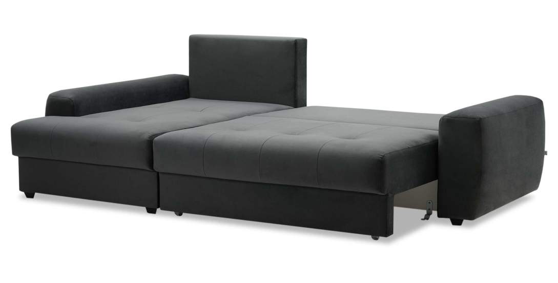 Угловой диван левый Коста Графитовый велюр