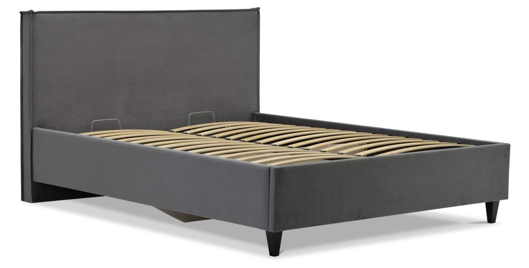 Двуспальная кровать Блэр 160 серый велюр