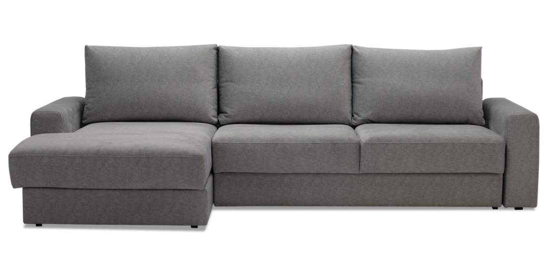 Угловой диван левый Вегас Серебристый велюр