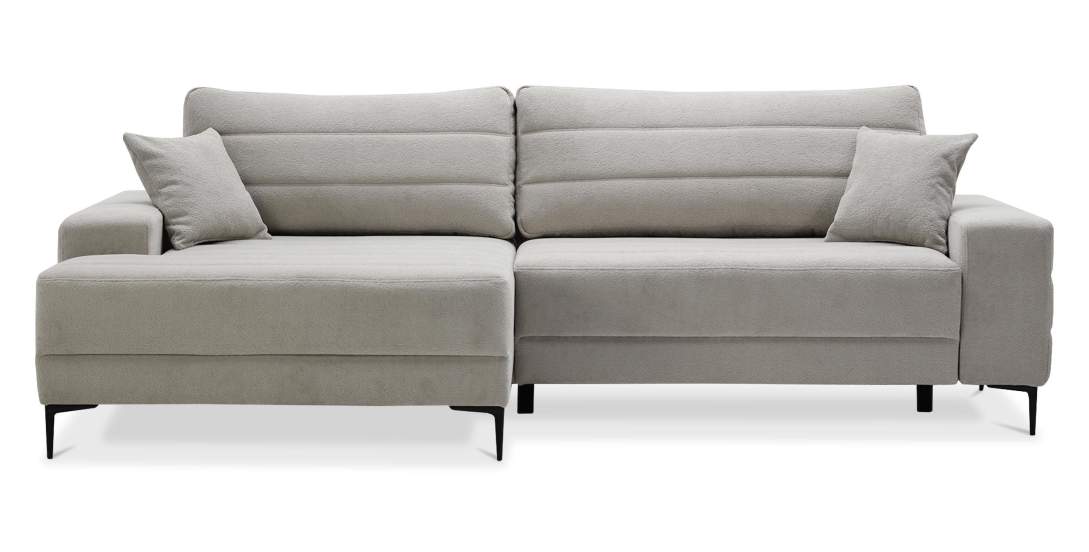 Угловой диван левый Белес Cеребристый велюр