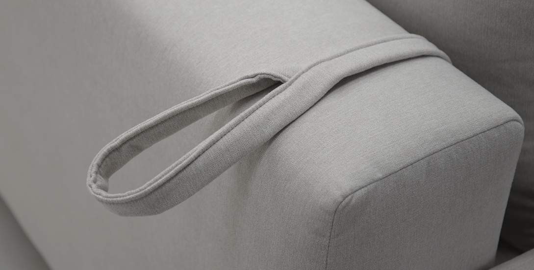 Прямой диван Белес Молочный шенилл 