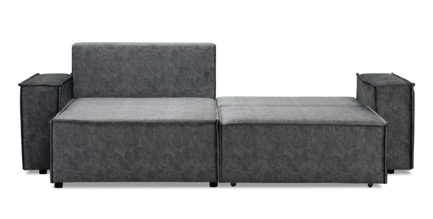 Угловой диван Фабио темно-серый велюр