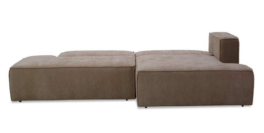 Угловой диван правый Рейф песочный шенилл