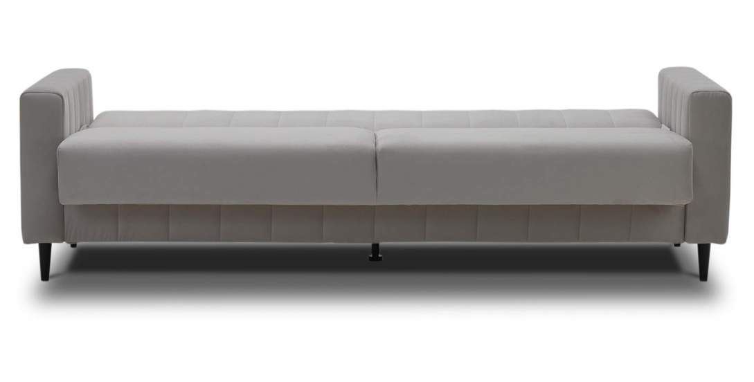 Прямой диван Эмма Светло-серый велюр