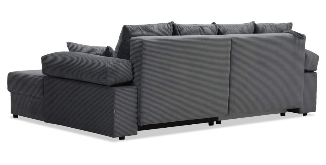 Угловой диван правый Тайлин Графитовый велюр 