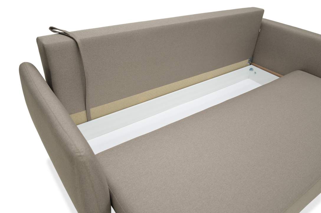 Прямой диван Тиволи коричневая рогожка