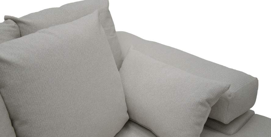 Угловой диван правый Трейд светло-бежевый велюр