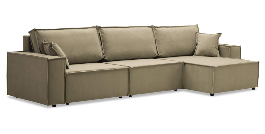 Угловой диван Фабио Max Бежевый велюр