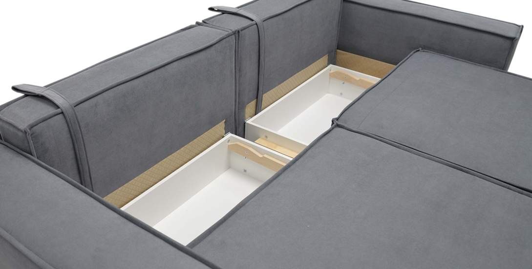 Угловой диван Тейлор Серый велюр