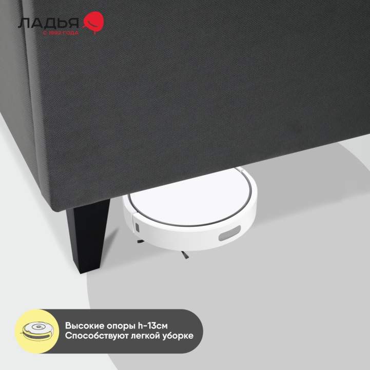 Двуспальная кровать Айлен 160 серый велюр