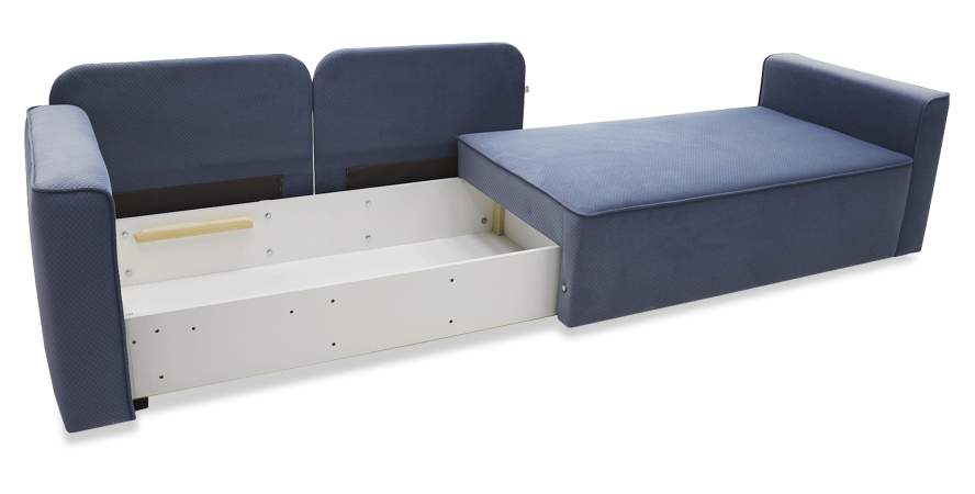 Прямой мини диван-кушетка Мокка Дымчатый синий велюр Уцененный