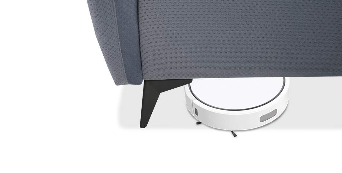 Прямой мини диван Тиволи 140 Серо-синий велюр 