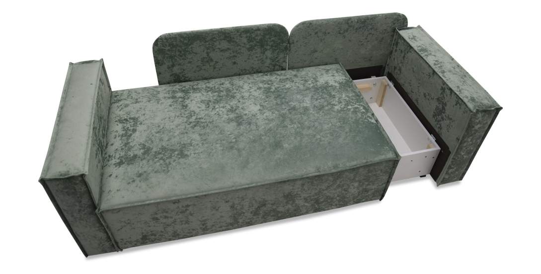 Прямой мини диван Бохо Жемчужно-мятный велюр