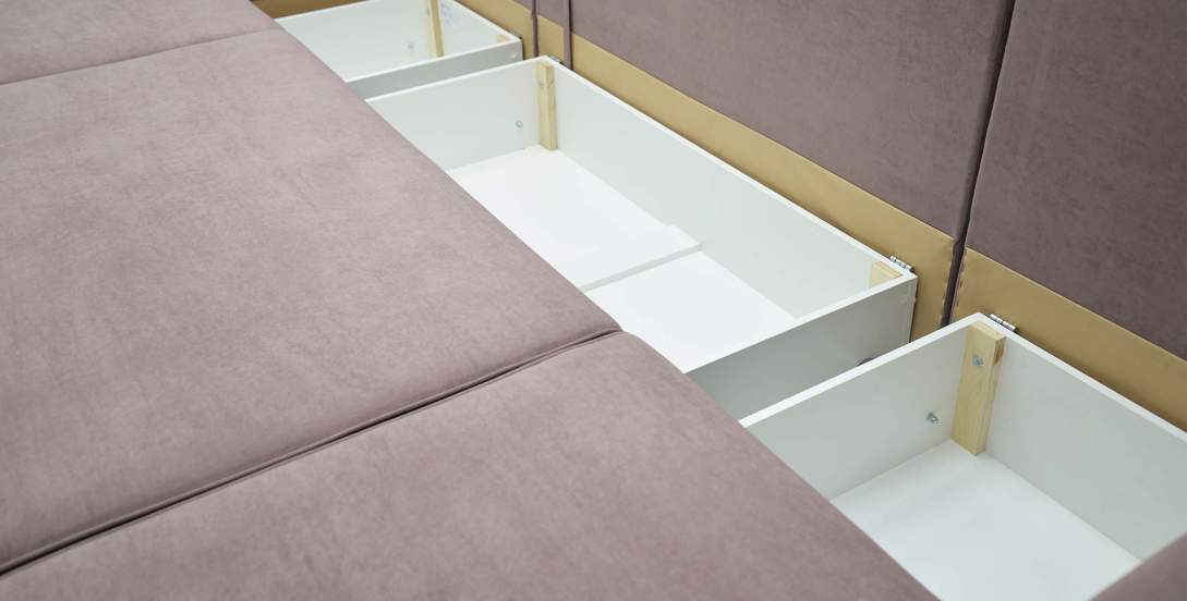 Диван трансформер Астон MAX Пудрово-розовый велюр