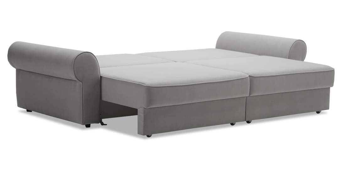 Прямой диван Тьерри Серебристый велюр 