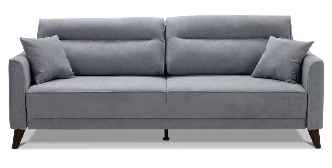 Прямой диван Авилла Cеро-голубой велюр