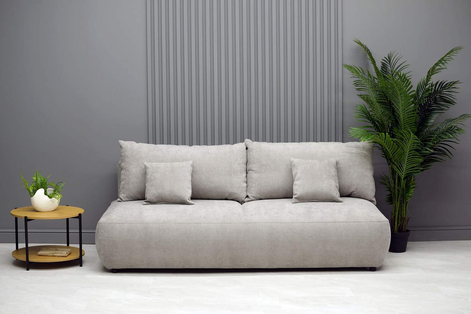 Прямой диван Кьяра тауп велюр