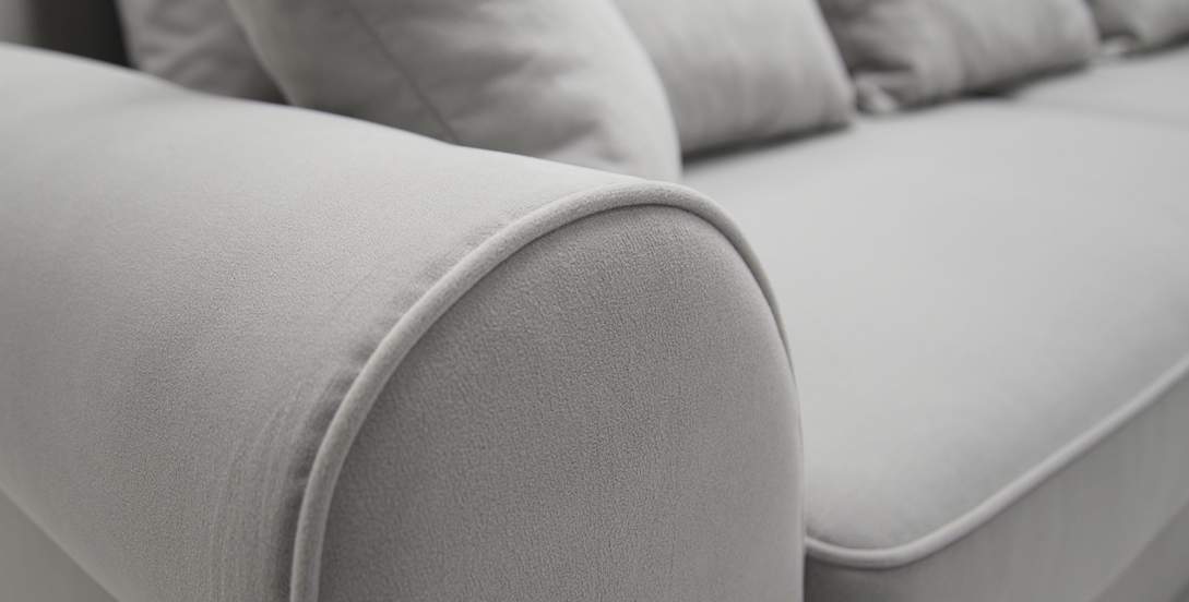 Прямой диван Тьерри Серебристый велюр 